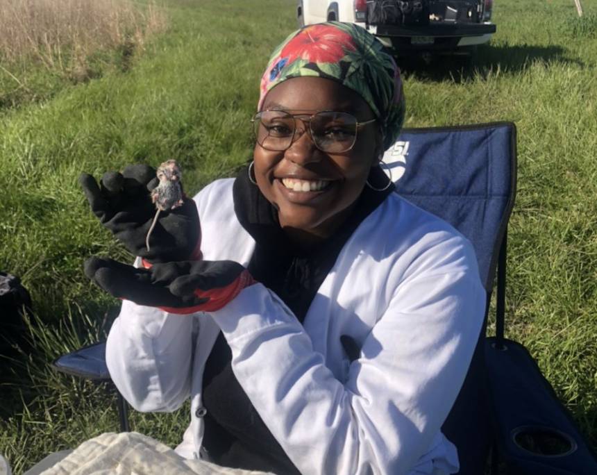 The natural resource science and management degree program opened doors for senior Brandy Williams to connect with wildlife in a unique way – and several research opportunities deepened that connection. Williams has participated in undergraduate research since her sophomore year. Photo courtesy of Brandy Williams.