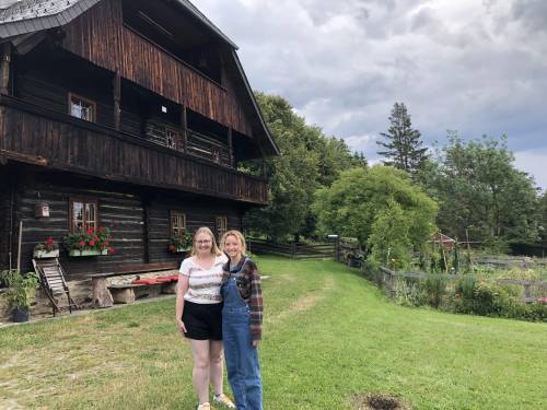 Gusewelle, a senior environmental sciences major, spent her internship on an organic farm. She is pictured with Shanon Dickerson, program director of study abroad in the CAFNR Office of Academic Programs. Photo courtesy of Salzburg College.